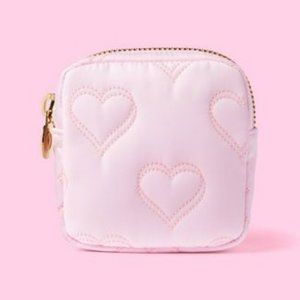 NWT Stoney clover lane pink quilted heart mini pouch